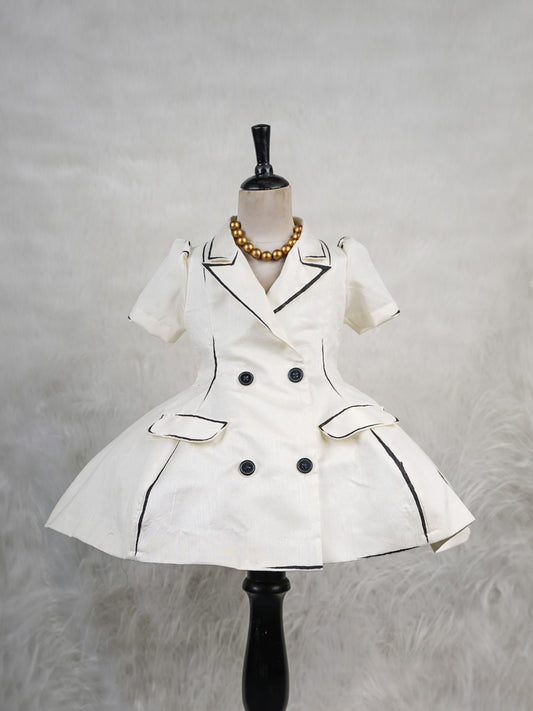 White-Canvas Coat Gown