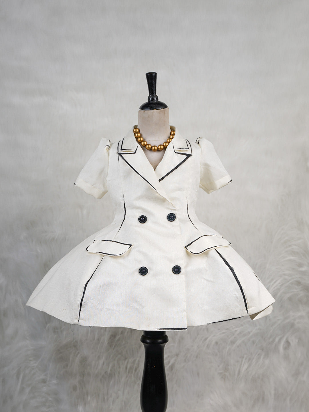 White-Canvas Coat Gown
