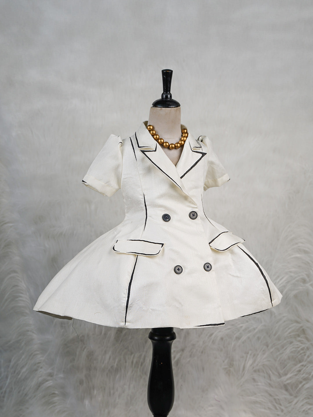 White-Canvas Coat Gown