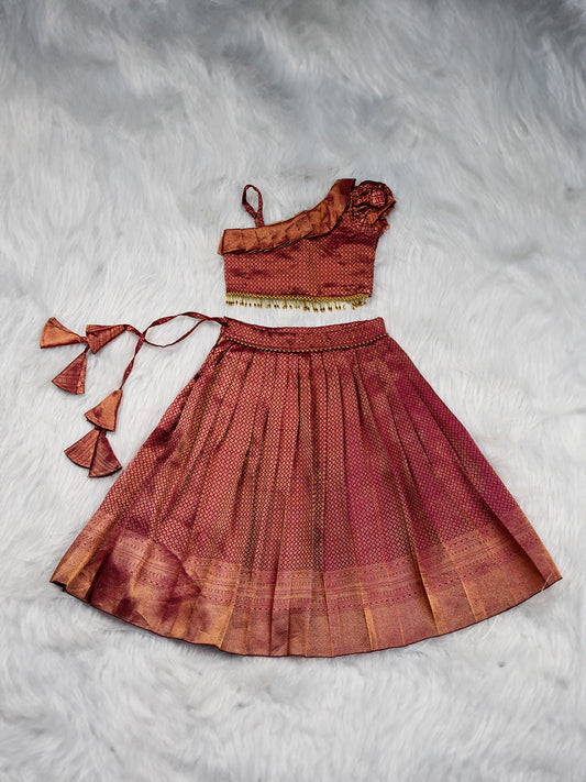 Plum Kanjivaram Lehenga Set