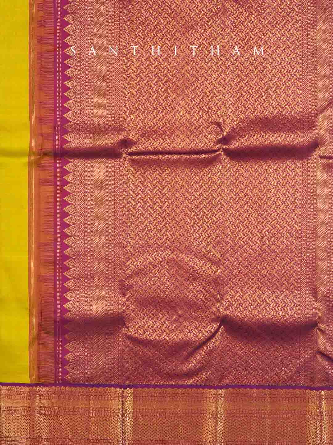 Classic Mustard and Purple Silk Saree