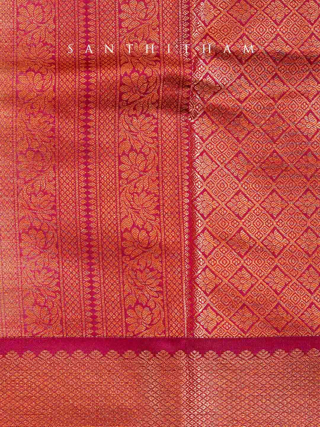 Tea Green and Magenta Semi Silk Saree