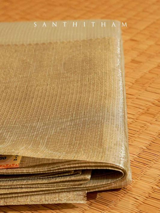 Buff Gold Tissue Saree