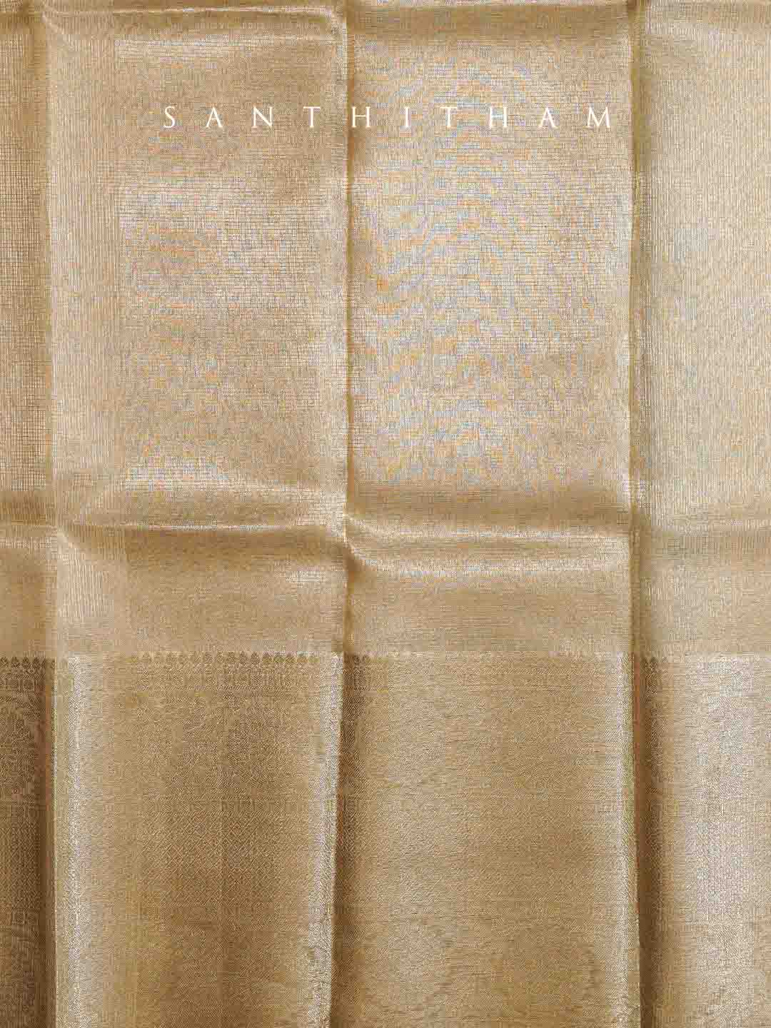 Buff Gold Tissue Saree