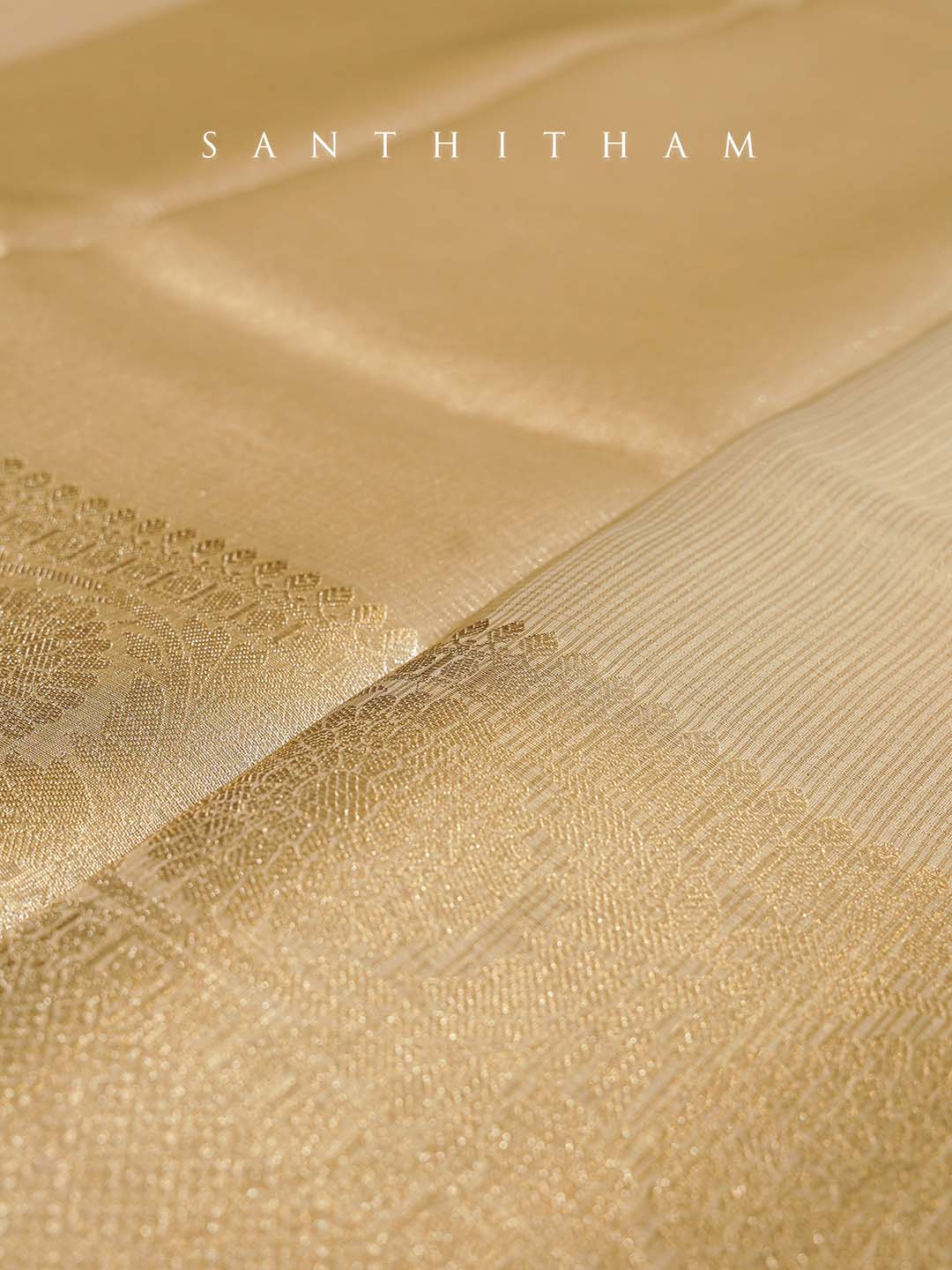 Buff Gold Tissue Saree