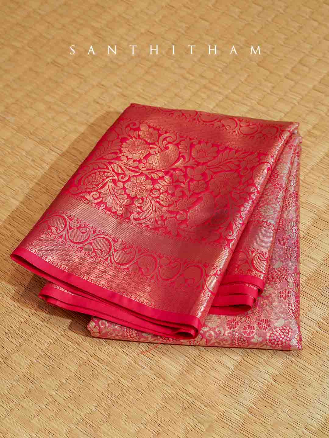 Light Red Tissue Saree