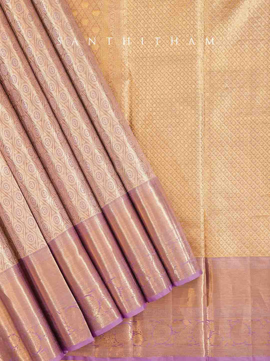 Sandalwood and Mauve Purple Soft Silk Saree