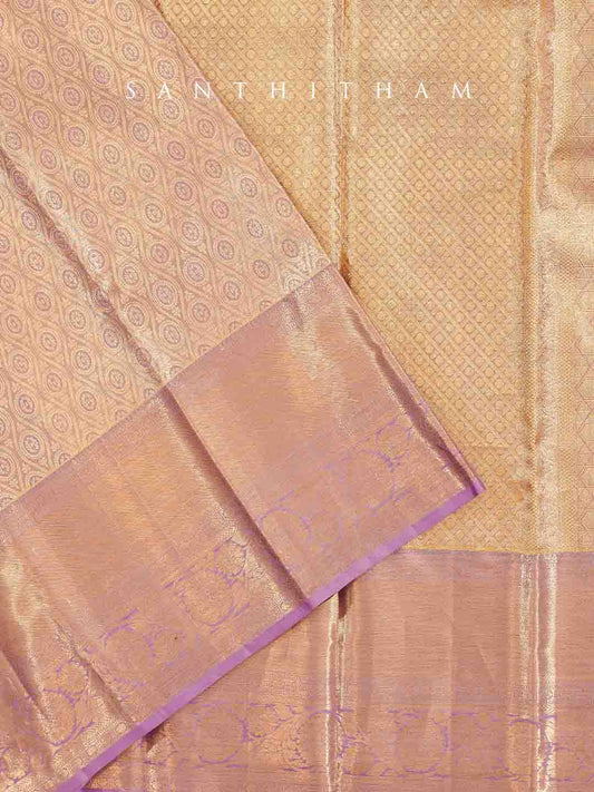 Sandalwood and Mauve Purple Soft Silk Saree