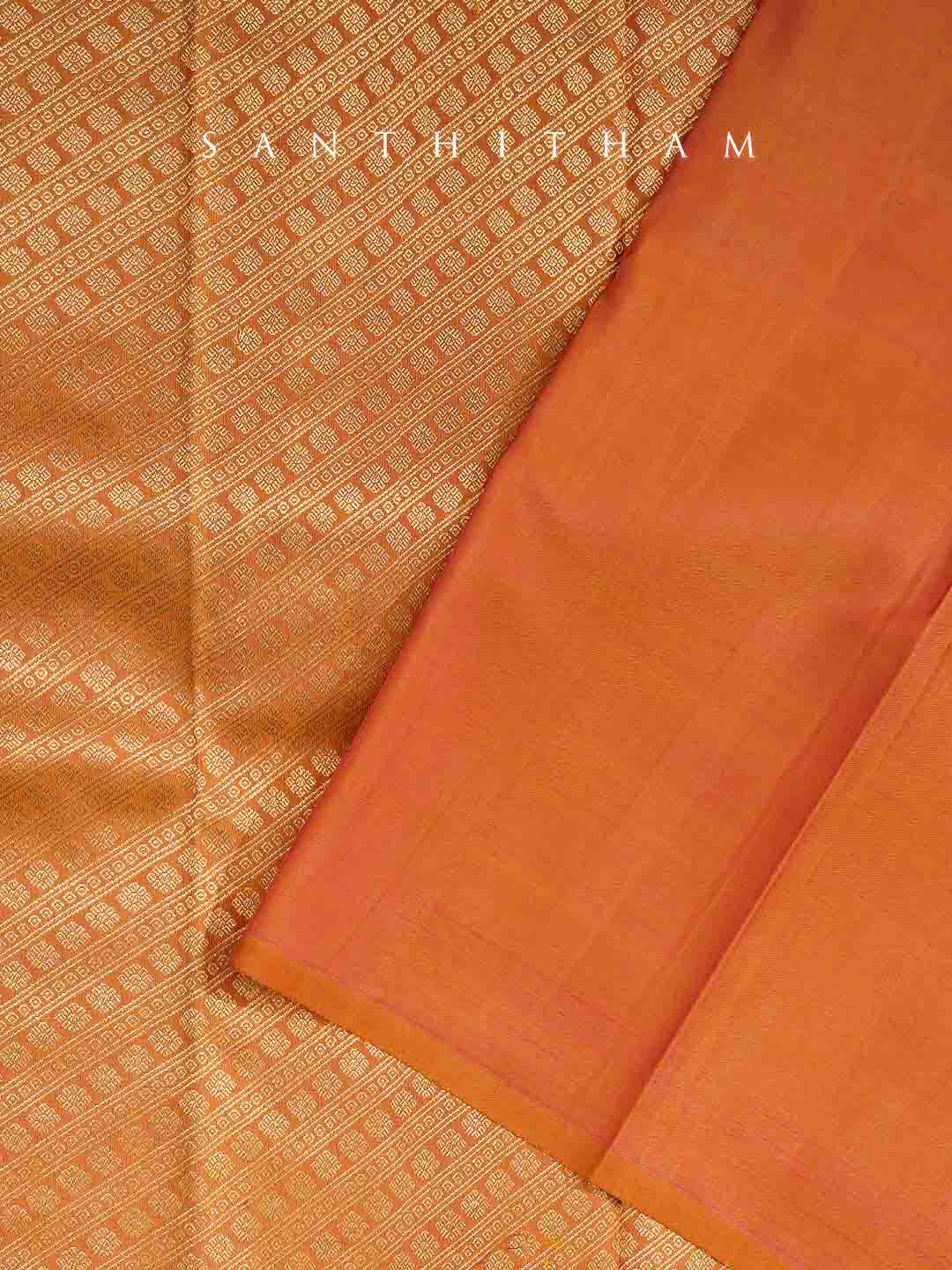 Carrot Orange Silk Sare