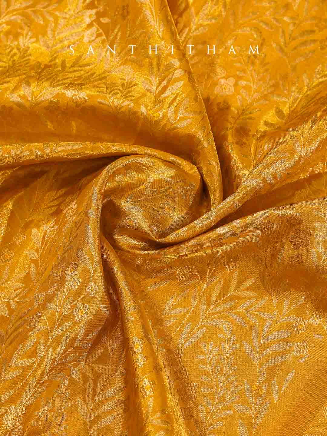 Exquisite Golden Yellow Silk Saree