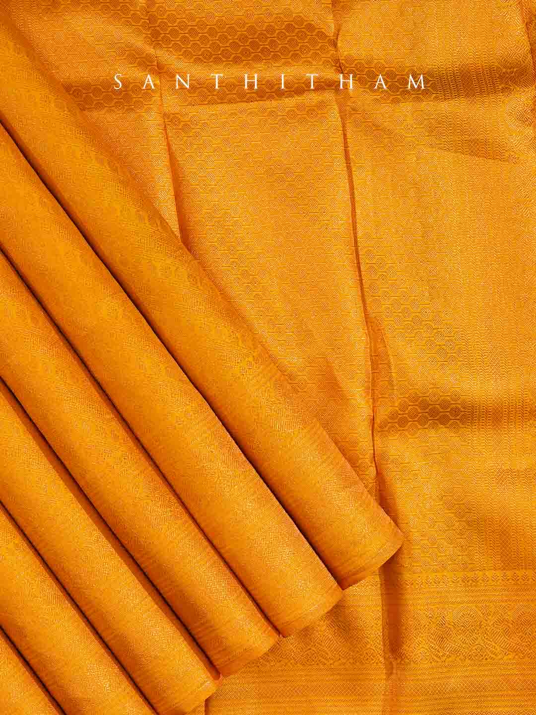 Mango Yellow Silk Saree