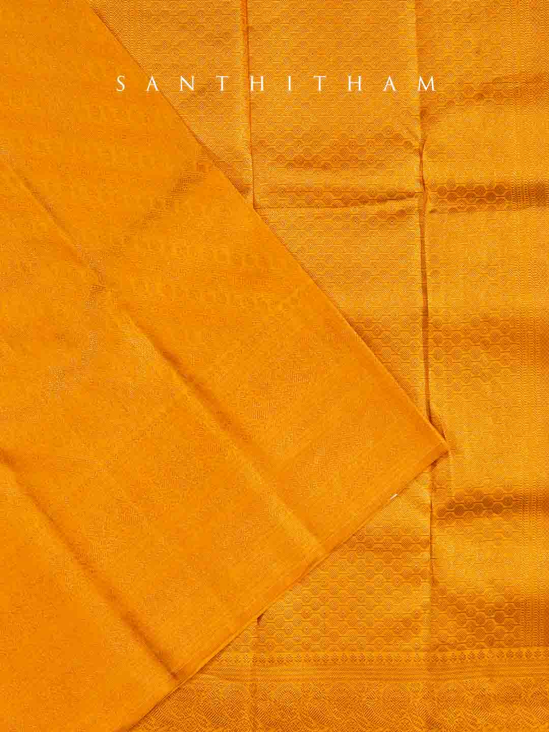 Mango Yellow Silk Saree