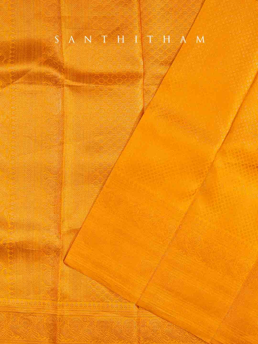 Mango Yellow Silk Saree