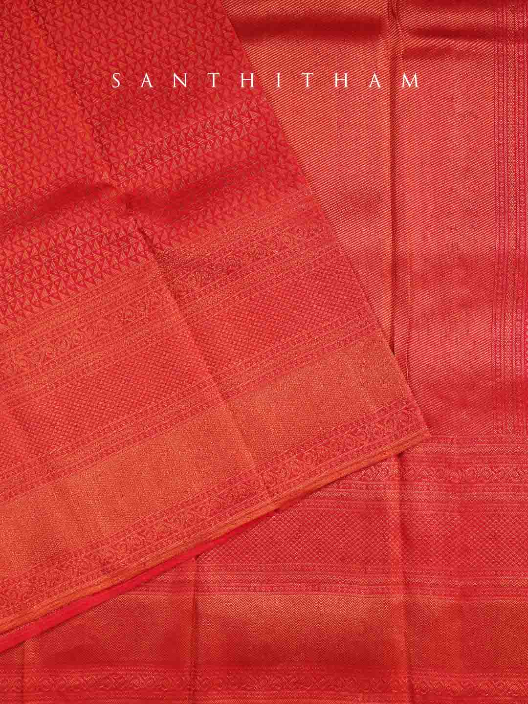 Candy Red Silk Saree