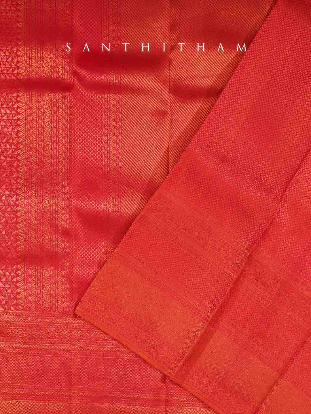 Candy Red Silk Saree