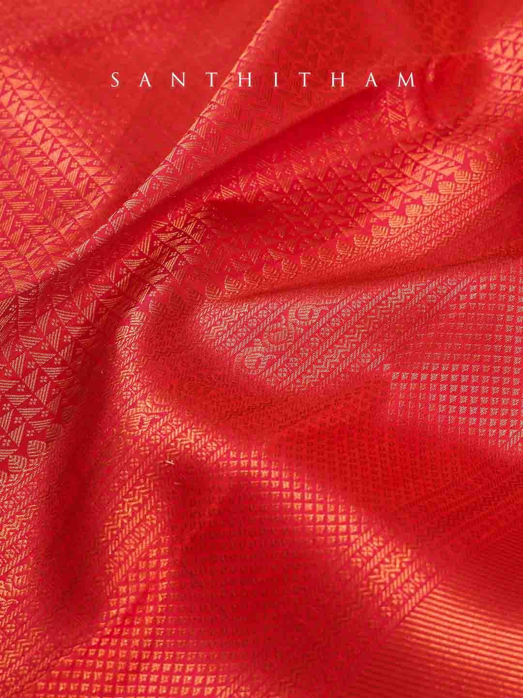 Candy Red Silk Saree