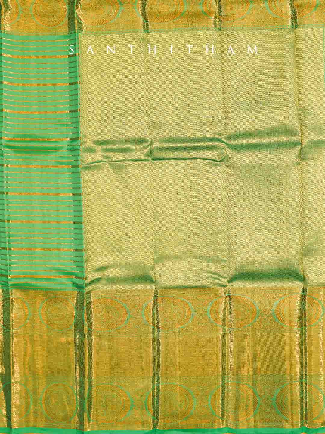 Pear Green and Parakeet Green Silk Saree