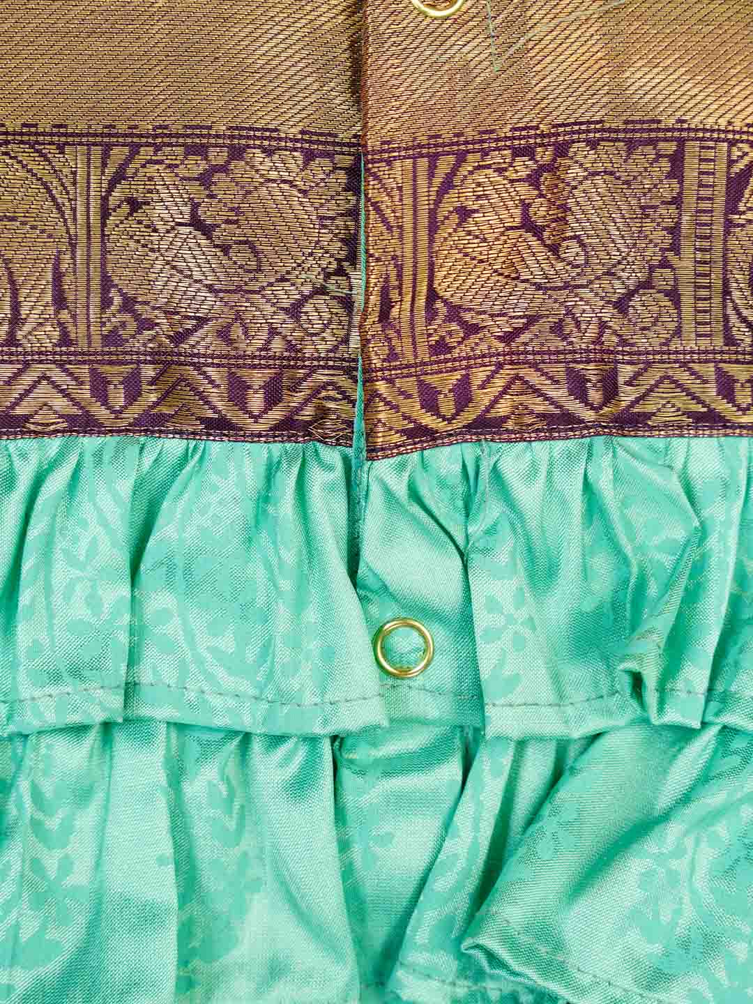 Maroon and Aquamarine Kanjivaram Silk Romper