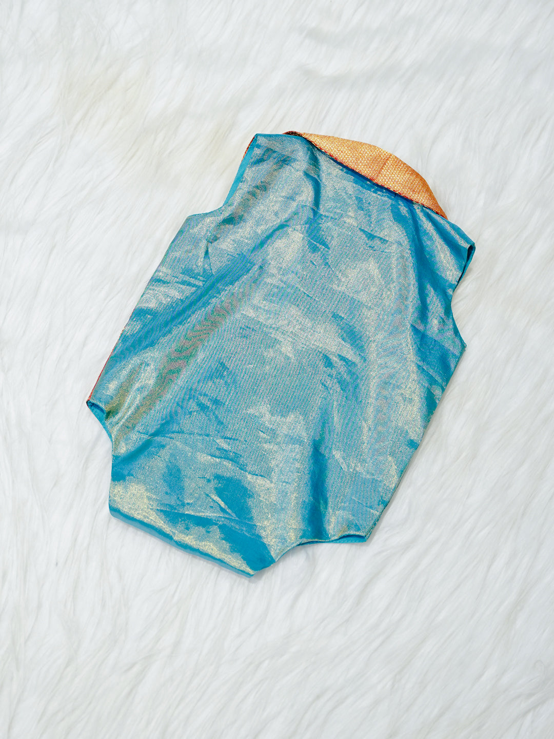 Teal & Copper Brocade Newborn Boy Romper with Booties