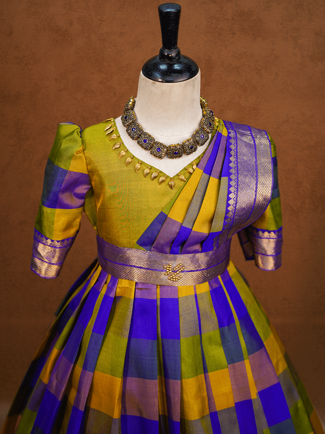 Checks Kanjivaram Silk Gown