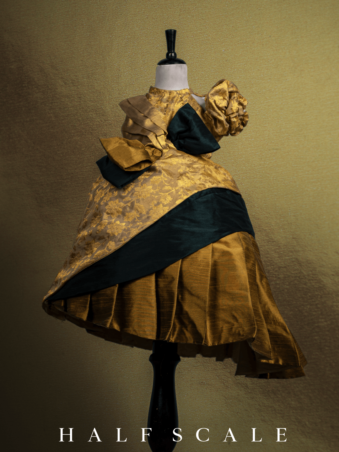 Grandeur Emerald Augustan Kanjivaram Silk Gown Silk Gown Half Scale