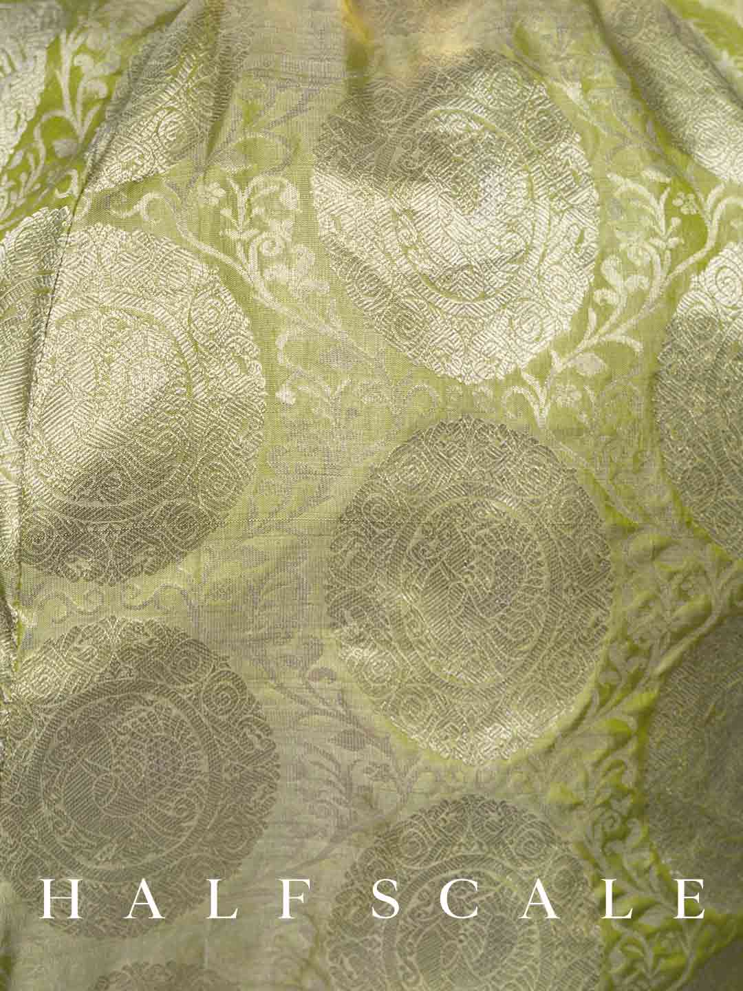 Pistachio Rosette Kanjivaram Silk Gown