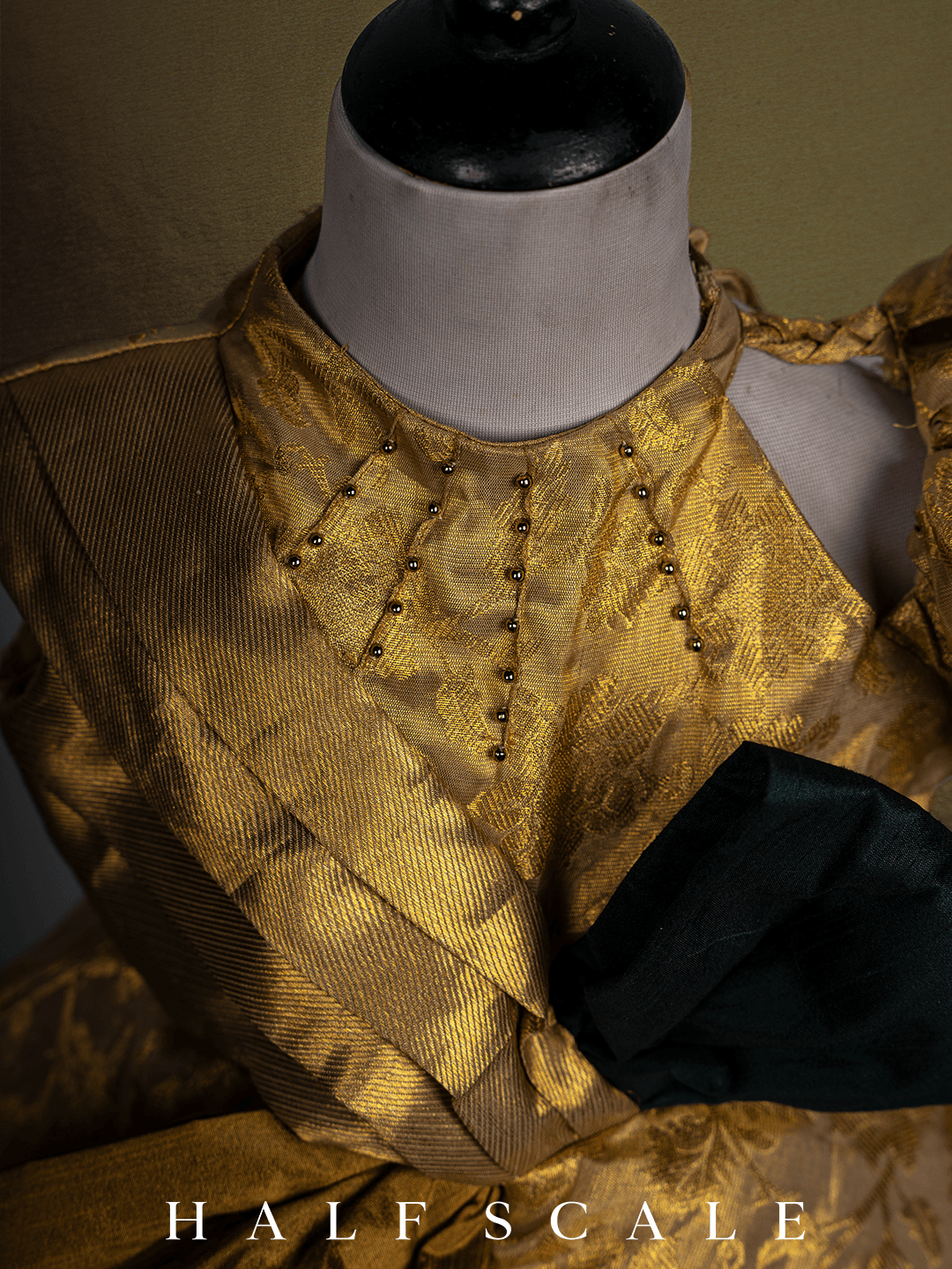 Grandeur Emerald Augustan Kanjivaram Silk Gown Silk Gown Half Scale