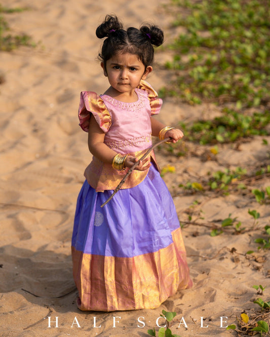 Candy Floss Pattu Pavadai Pattu Pavadai Half Scale