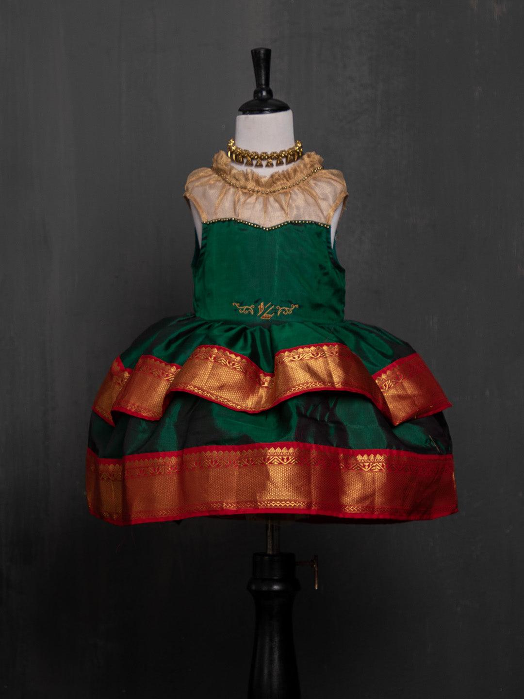 Half Scale Green and Red 2-Tier Gown Half Scale Clothing