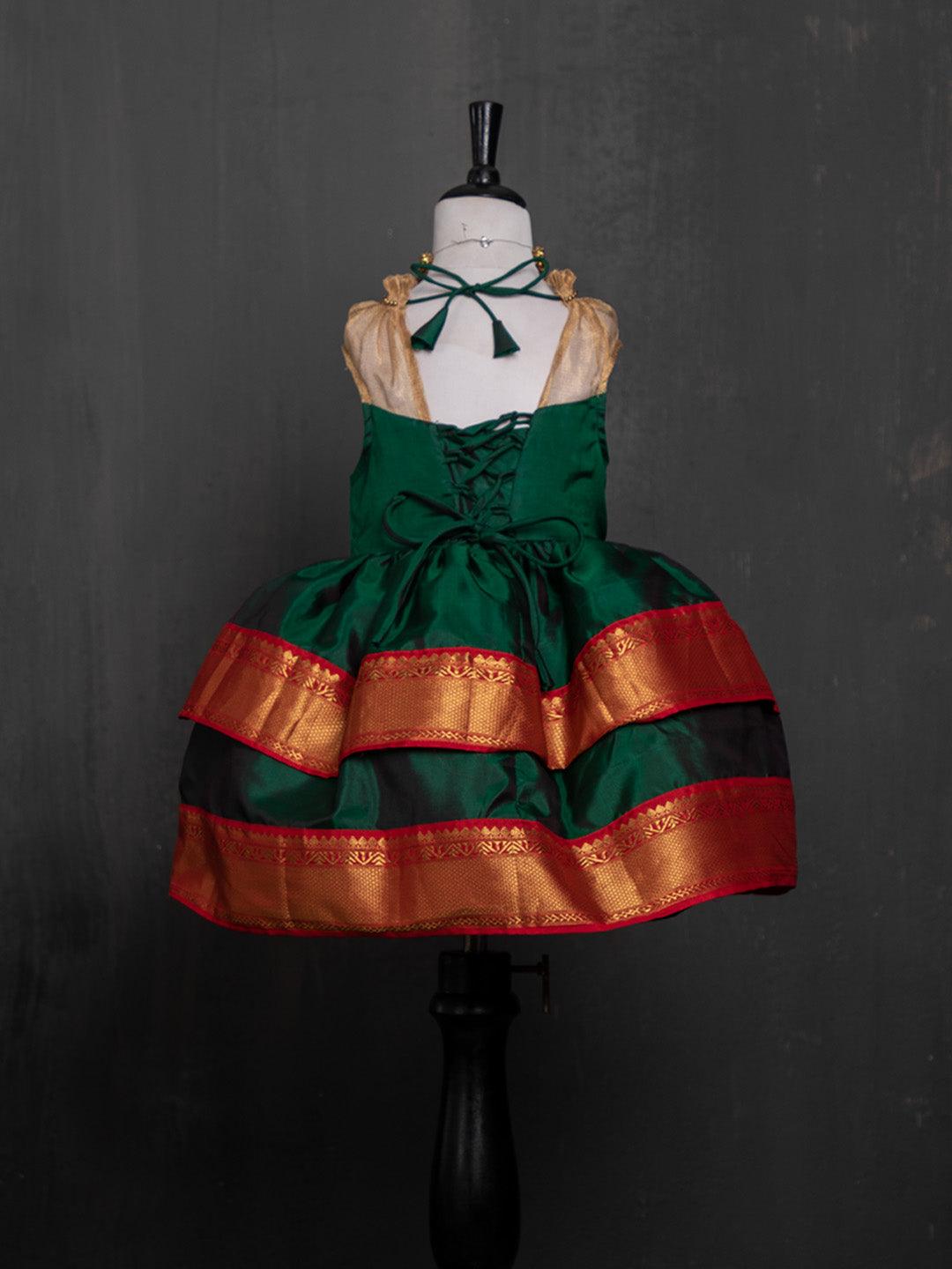 Half Scale Green and Red 2-Tier Gown Half Scale Clothing