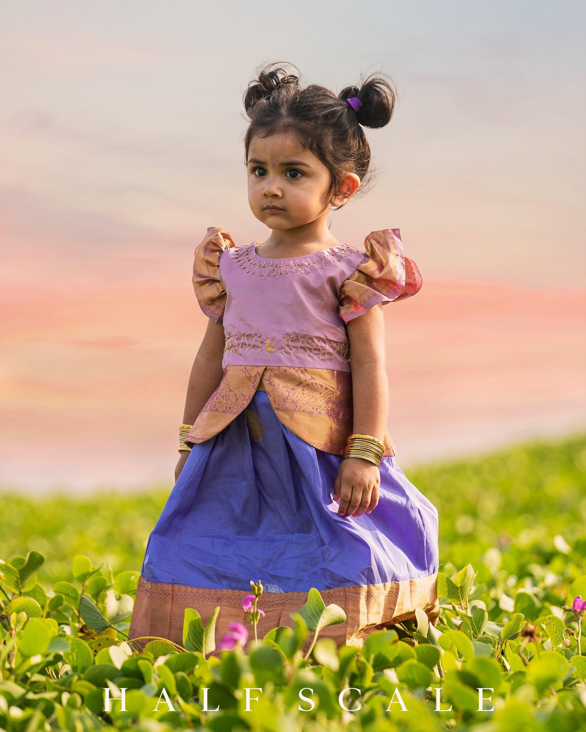 Candy Floss Pattu Pavadai Pattu Pavadai Half Scale