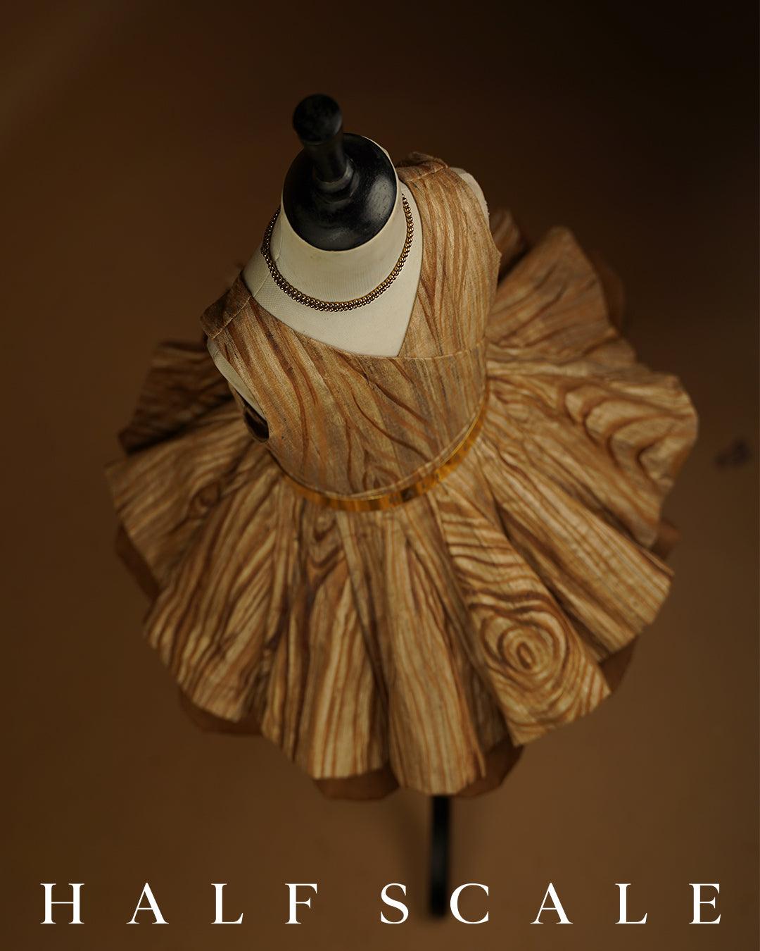 Hand Painted American Chestnut Tussar Silk Gown Tuscarora silk gown Half Scale