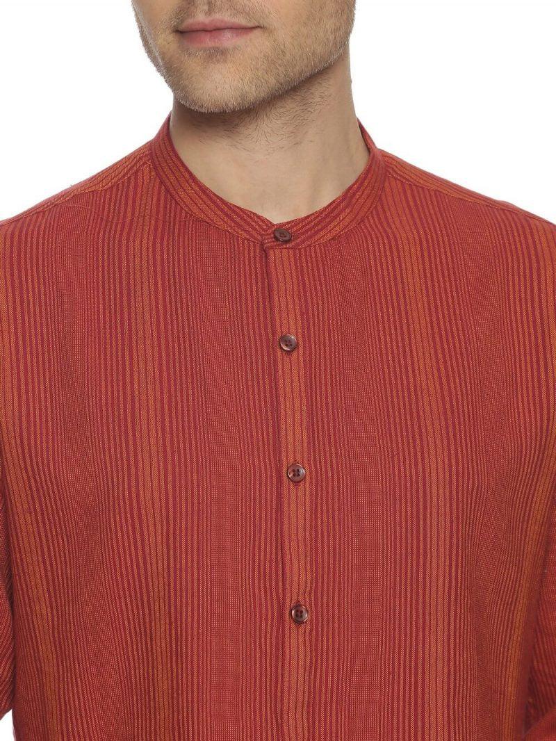 Jacquard Woven Ginger Men Slim Fit Full sleeves Shirt WeaversKnot 