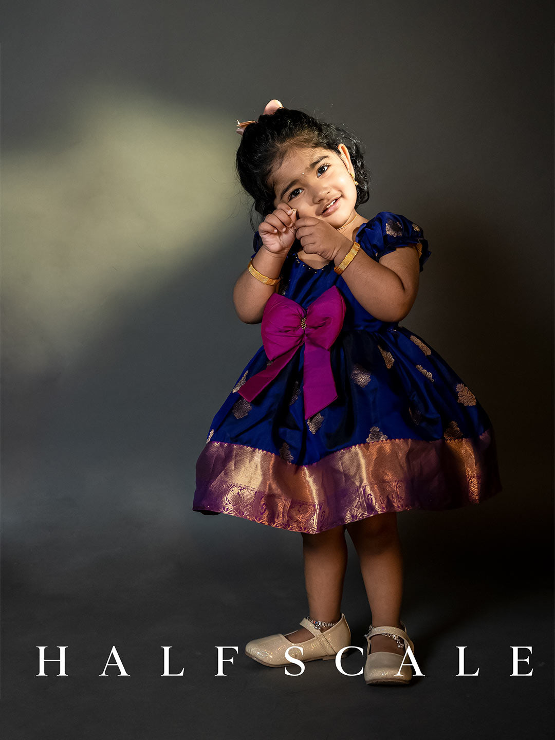 Baby Girls Cotton Silk Midi/Knee Length Festive/Wedding Pattu Dress -  UNIQUE KID'S - 4291495